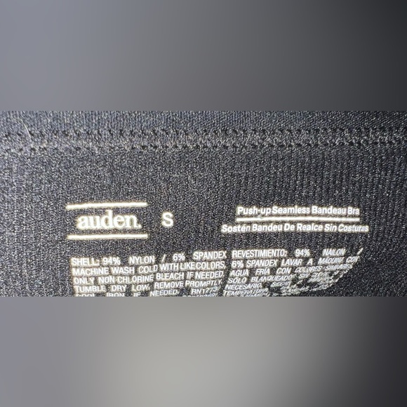 NEW- Auden™ Black Women's Padded Seamless Bandeau BRA! Size Small. - Picture 5 of 7